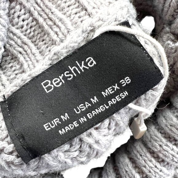 Bershka Chunky Turtleneck Sweater Gray Size Medium NWOT - Picture 8 of 10